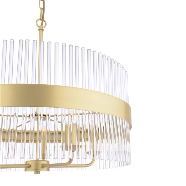 (image for) Laura Ashley Alexa 5 Light Pendant Glass and Matt Antique Brass